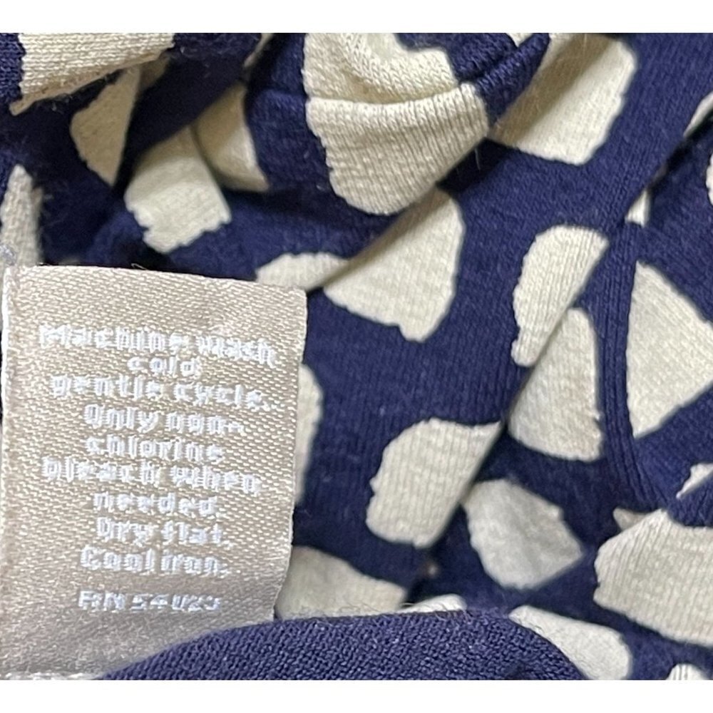 Banana Republic True Wrap Dress 3/4 Sleeve V-Neck Stretch Blue Cream Size S Smal - Picture 6 of 6